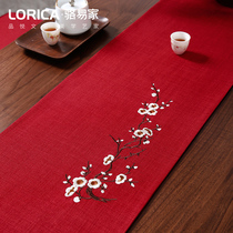 Atmosphere new Chinese table flag Zen tea mat mat tea table cloth long strip tablecloth tea table tea table mat tablecloth