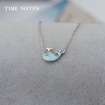 Sterling silver necklace female cute whale clavicle chain Simple small fish Pisces Korean silver jewelry girls tide