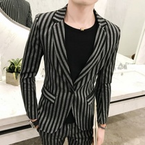  Autumn Korean version of the slim social convenience suit suit nightclub mens casual small suit spirit guy hair stylist tide