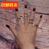 (Special price spike) 7 sets of fashion retro Silver gold-plated knuckle nail ring ladies jewelry