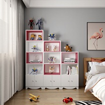 Simple Bookcase Children Economy Type Bookcase Lockers Free Combination Plaid Cabinet Living-room Floor Bookcase Containing Cabinet