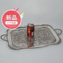 Western Antiquity European-style carved bronze silver plated tray meal with metal disc nostalgic swing piece 2550 57 57 * 35 cm