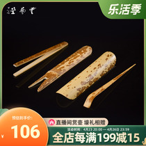 Cloud Arts Hall Plum Deer Spotted Bamboo Four Gentlemen handmade Tea Taoist Gongfu Tea Tea Tea Pieces Zero Fit Tea Set Accessories Suit