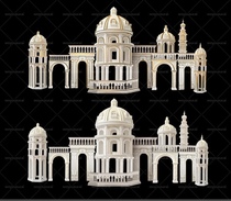 Wedding hand-painted renderings European white bubble carving dome Castle psd source file wedding props luxury