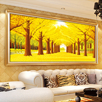 Gold all over the ground cross stitch 2021 new thread embroidery living room simple modern large-scale landscape handmade self-embroidery atmosphere