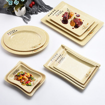 Top Powder Dishes Commercial Mimic Resin Dishes Plastic Rectangular Powder Dishes Hot Pot BBQ Shop Porcelain Tableware