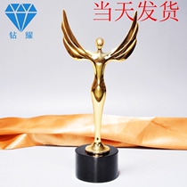  Custom metal Oscar Little Golden Man Crystal Trophy Little Flying man Angel sales championship trophy