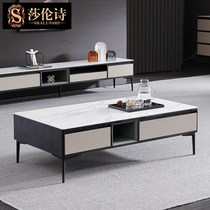 Clearance modern simple coffee table household small living room small coffee table tea table Nordic solid wood combination Italian tea table