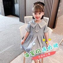 Summer 3 childrens clothing doll collar college style dress 5 girls kindergarten skirt 6 baby short sleeve princess skirt tide