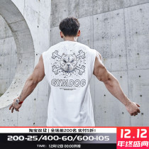 GYMDOG homemade Tide brand dog head sleeveless waistless shirt mens gym running training muscle vest