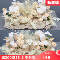 Wedding simulation flower kapok road guide flower row wedding scene arrangement wedding stage welcome area Place Row flower