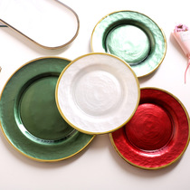 Phantom of the Opera Glass Plate Western Plate Creative Color Phnom Penh Plate Nordic Plate Set Fruit Plate Pad Plate