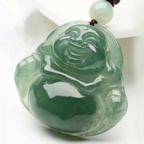 Natural Myanmar jade ice species A goods Maitreya Buddha female jade Buddha male jade pendant certificate necklace