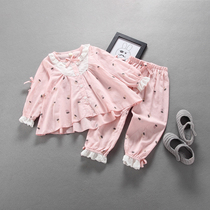 Female Baby Home Suits Suit Infant Sleepwear Pure Cotton 1-2-3-5 Year Old Girl Sleepwear Spring Autumn Season Long Sleeves