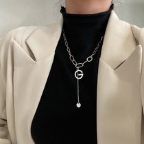 G Letter Necklace Female small crowddesign sensation ins lukewarm wind Long Lock Bone Chain Brief Temperament Sweater Chain 2022