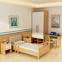 Customized nursing home institution solid wood single nursing bed suitable for aging elderly bed wardrobe nursing home furniture self-care bed