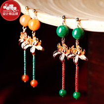 Phoenix Nirvana original earrings female simple fashion Garnet amethyst agate earrings ethnic style jewelry