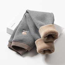 Girls bottom pants Autumn winter plus suede thickened outwear foreign air children warm pants big child integrated suede female baby cotton pants