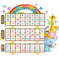 Primary school classroom class Hanyu Pinyin alphabet consonants Vowels overall recognition syllabus Wall stickers Childrens room