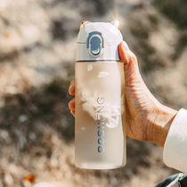 Student water cup female portable office childrens cute with filter male frosted plastic sports net red cup