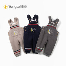 Tong Tai Baby Back With Pants Autumn Winter Mens 0-2 Year Old Baby Thickened Warm Cotton Pants Out of Even Jacket Cotton Pants