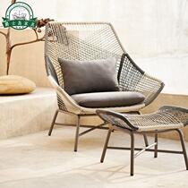 Outdoor Sofa Rattan Chair Sofa Fujii Creative Furniture Balcony Patio Courtyard Rattan table Composition minimalist Hyundai