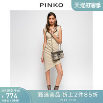 PINKO Spring and Summer womens slim pleated suspender dress 1B13SK7435