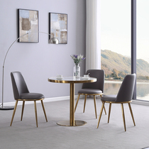 Nordic Light Lavish Internet Red Balcony Talks Round Table Modern Minimalist-style Stainless Steel Fancy Casual Round Table