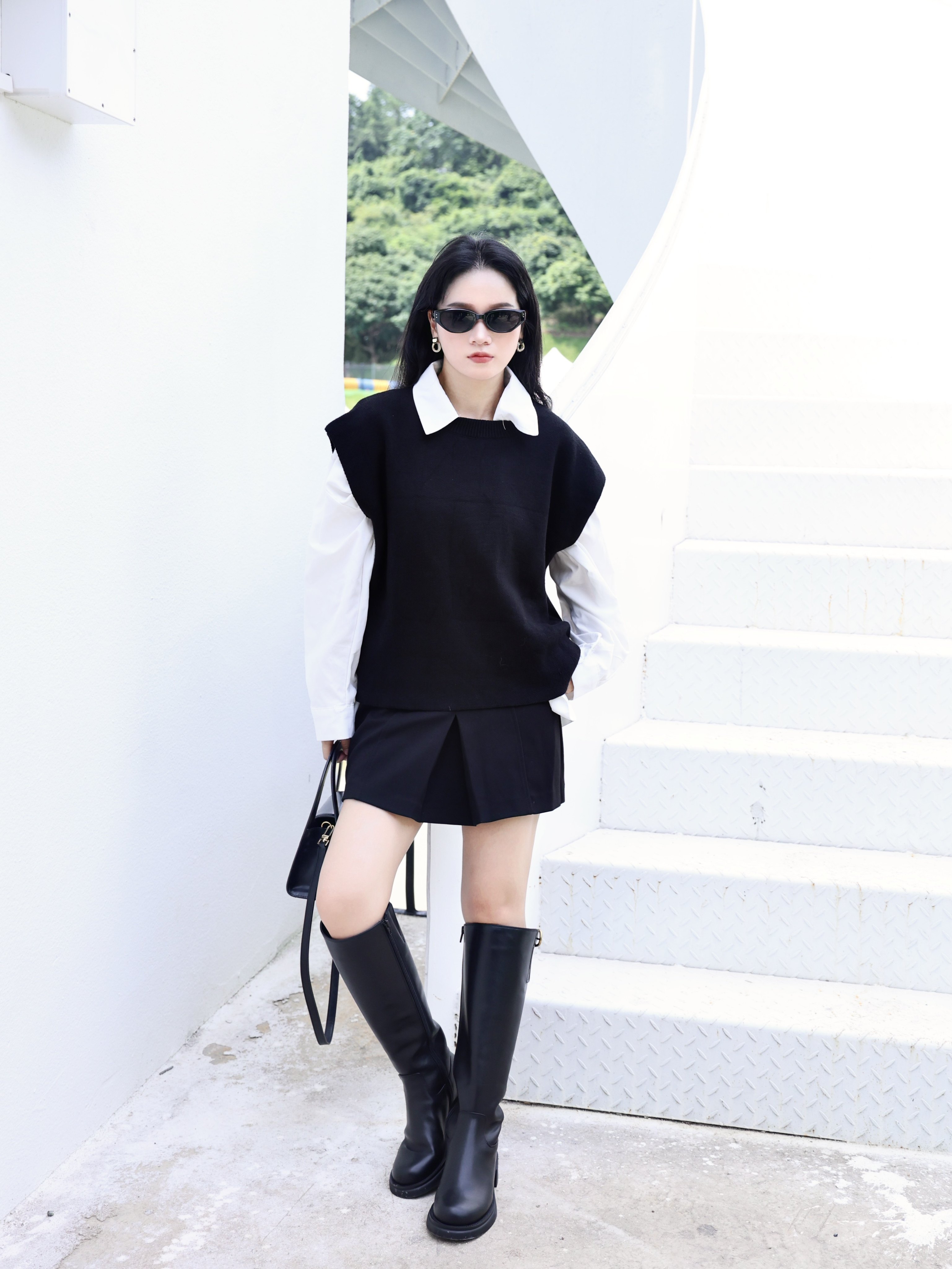 kisscat接吻猫[城市旅人]骑士靴，万茜方枪枪美洋同款真皮皮带扣复古英伦风