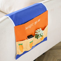Sofa armrest bag remote control canvas storage for multi-functional debris plate bag chair side-side pocket