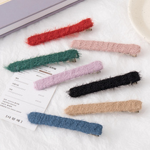 South Korea Ins candy color side clip plush hairclip female hair hair card clip simple Net red banghai clip headgear