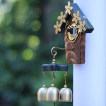 Pure brass bell Japanese pastoral metal love nest wind chimes wall hanging doorbell holiday gift pure copper wind Bell