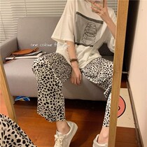 High End Wide Leg Long Pants Woman High Waist Pituary Sensation Summer Thin style Casual Ice Silk Display Slim Straight Barrel Loose BAO WeN Pants Tide