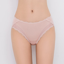 Silk underwear women's summer ultra-thin women's seamless waist hip size comfortable pants lace triangle shorts