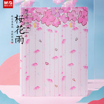 Morning light information book A4 folder containing booklet Double face transparent 40 Page waterproof and abrasion resistant Dirty Resistant Meritocratic Cherry Blossom Season Cherry Blossom Rain Series Students Stationery Business Paper Collection Bag Production and Inspection Contained