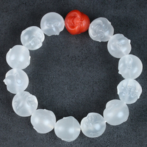 70 85 (lychee frozen hand string) carved eighteen Arhan lychee frozen south red agate bracelet bracelet