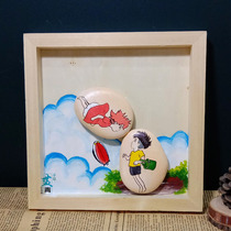 Hand Painted Stone Painting Finished Wood Photo Frame Childrens Hand Crafts Gift Diy Painted Zonu Niyazaki Miyazaki Animation