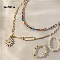 INstudio20 Summer Korean designer brand more jude lucky daisy necklace ring 4 pieces