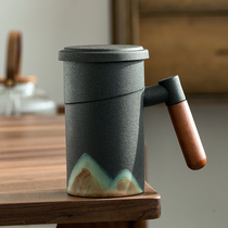 Mac Cup Ceramics Large Capacity Office Filter Cup with Cover Cup Gifts Engraved Custom Logo