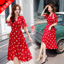 2021 Fashion big code Retro high-end medium long style Temperament Celebrities womens clothing High level Sensation Casual Goddess Van