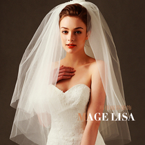 2018 Korean-style Hundred Bride Wedding Pengpeng Than Simple Plain Yarn Short Travel Photography Photography Wedding Head Yarn