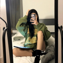 Autumn Winter Bull Oil Fruit Color Thickening Plus Suede Silver Fox Suede Heavy Pound American Retro Hot Girl Wind Blouse Round Collar Big Code