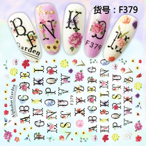 2018 New glue letters flowers winter hairy dot line nail stickers