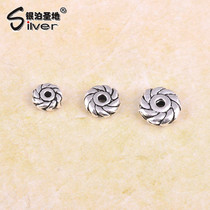 S925 Pure Silver Thai Silver Accessories Flowers Toflower Hat Sepp Bead Sepp Spacer Diy Handmade String Bead Bracelet Ornament