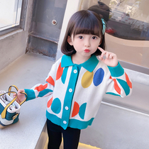 Girl Sweater Sweatshirt Spring Autumn Season 2021 New Children Women Han Edition Foreign Air Trendy Princess Baby Autumn Dress Jacket