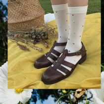 LET ME SEE Girl color small wave dot Japanese cute ins tide white calf middle tube womens socks long