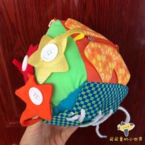 Baby multifunctional daily life simulation practice fabric building block zipper shoelace cognitive toy square ball