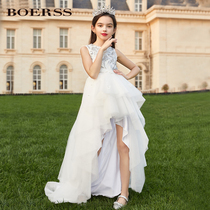 BOERSS girl princess dress foreign style puffy gauze dress catwalk show small host birthday party temperament evening dress