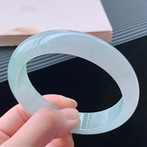Natural Myanmar ice jade jade bracelet Female ice waxy single color ice transparent jade jade hand decoration Female ice jade bracelet