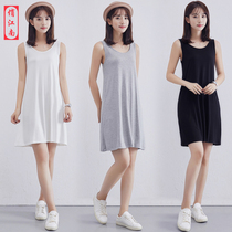 Vest pajamas female summer modal Mother Base skirt petticoat can be worn outside summer middle-aged sexy nightdress thin